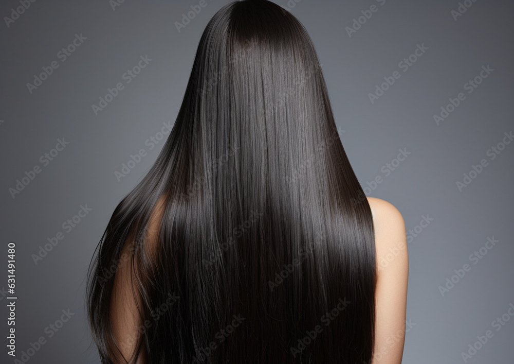 © azure - 美しい黒髪の女性の後ろ姿