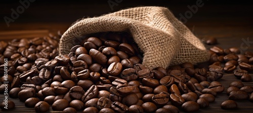 Coffee beans in a jute sack