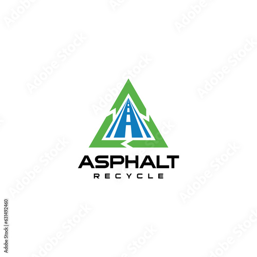 Recycle roadway company logo. Triangle shape style design. Vector template