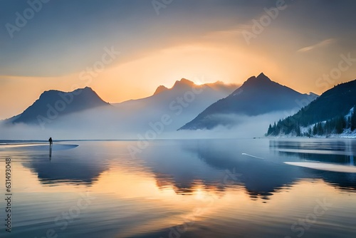 sunrise over the lake © Asaad