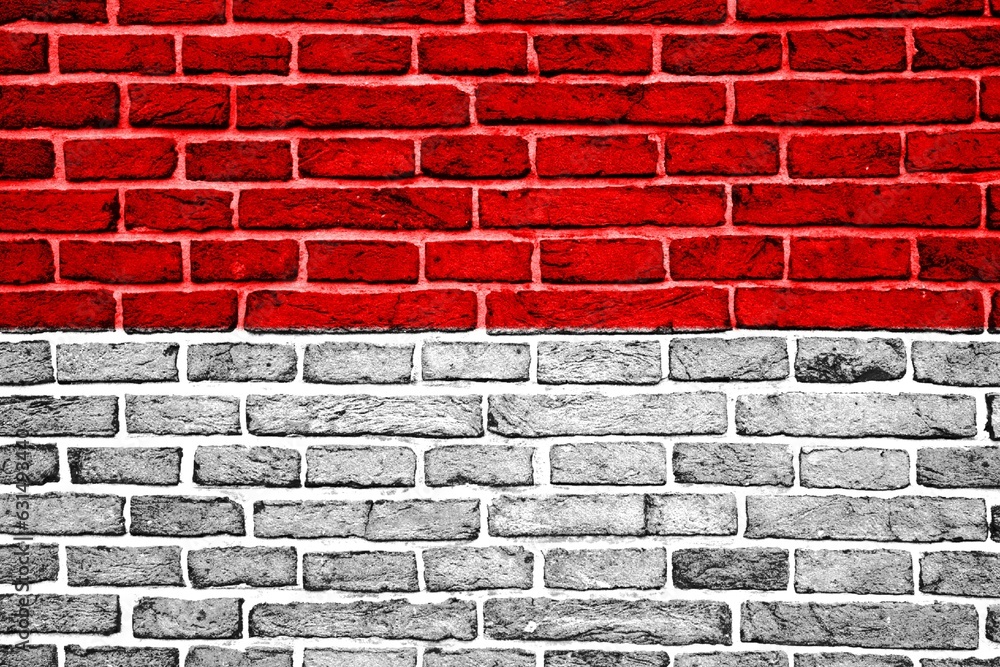 Indonesian flag illustration painted on the wall