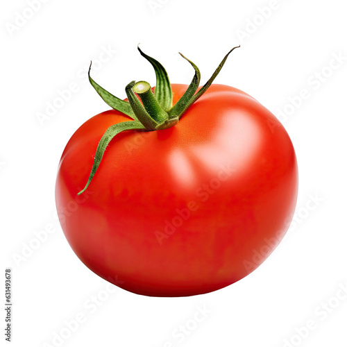 Isolated tomato on white backround with perfect retouching, side view and clipping path.