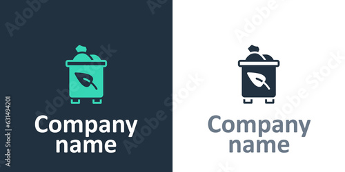 Logotype Recycle bin with recycle symbol icon isolated on white background. Trash can icon. Garbage bin sign. Recycle basket. Logo design template element. Vector