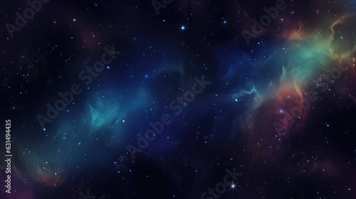 Outer space background. Dark cosmic void with stars  interstellar medium  dust clouds and gas. Astronomy wallpaper. 