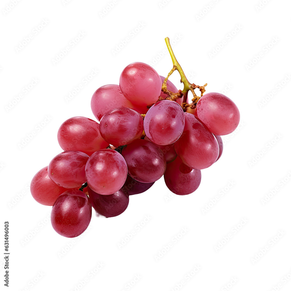 Isolated red grape on white backround.