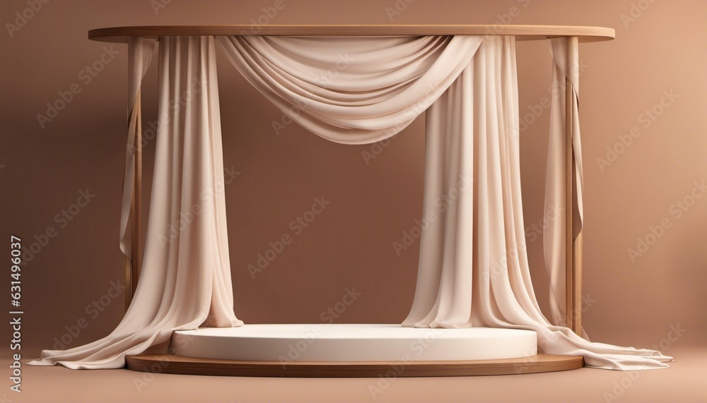 creative 3D product podium with light gray pink background