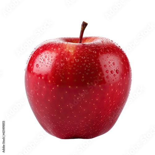 Red apple on white backround, with clipping path and depth of field.