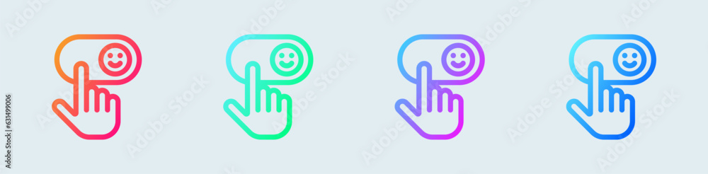 Rating line icon in gradient colors. Satisfaction signs vector illustration. Rating line icon in gradient colors. Satisfaction signs vector illustration.