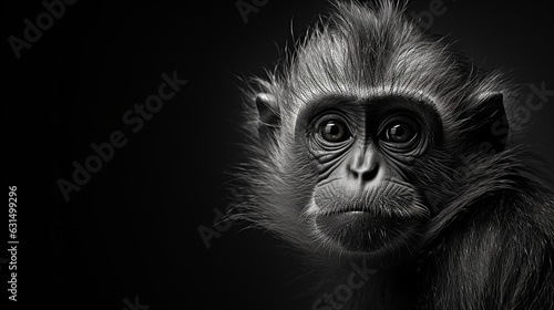 macaco em preto e branco 