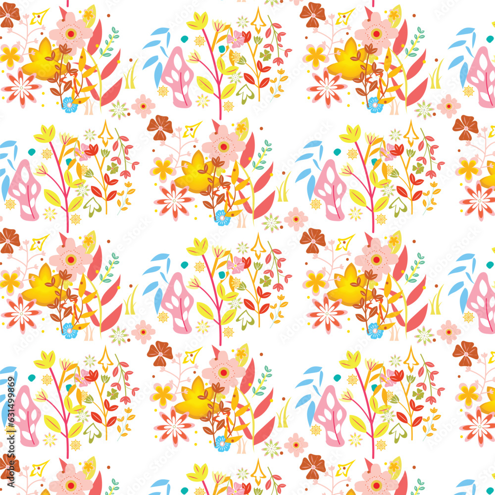 Colourful hand draw surface pattern design