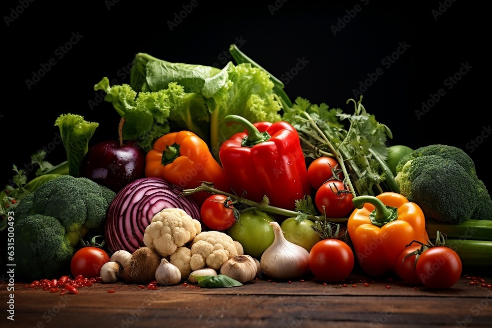 Organic Food Assortment: Fresh Background Feast, Generative Ai