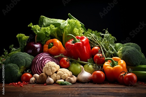 Organic Food Assortment  Fresh Background Feast  Generative Ai