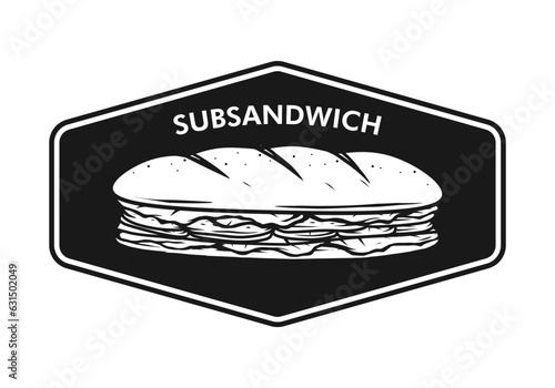 sub sandwich logo design concept