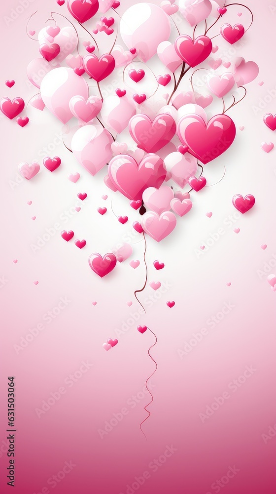 Valentine's day background with hearts. 3d illustration.