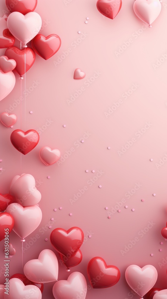 Valentine's day background with red and pink hearts Valentine's day background with red and pink hearts