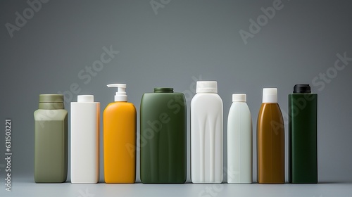 Eco-Friendly Collection of Green and White Soap Bottles