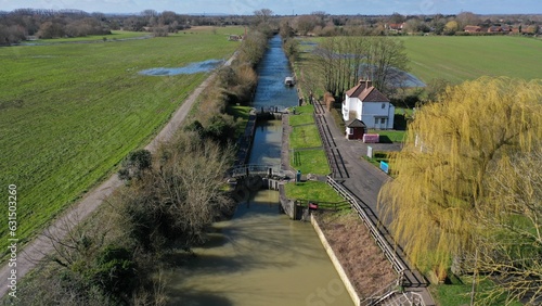 View of Culham Lock on the River Thames in England, UK. photo