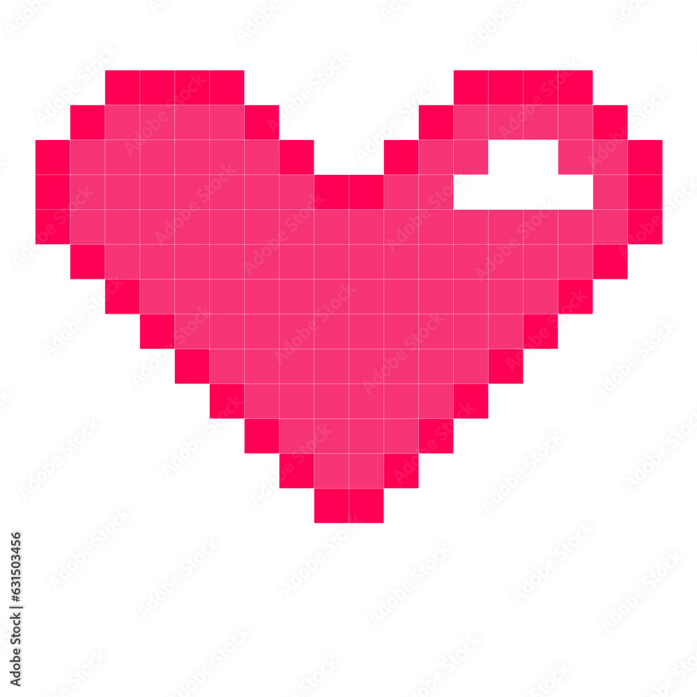 Obraz premium pixel heart pixel illustration