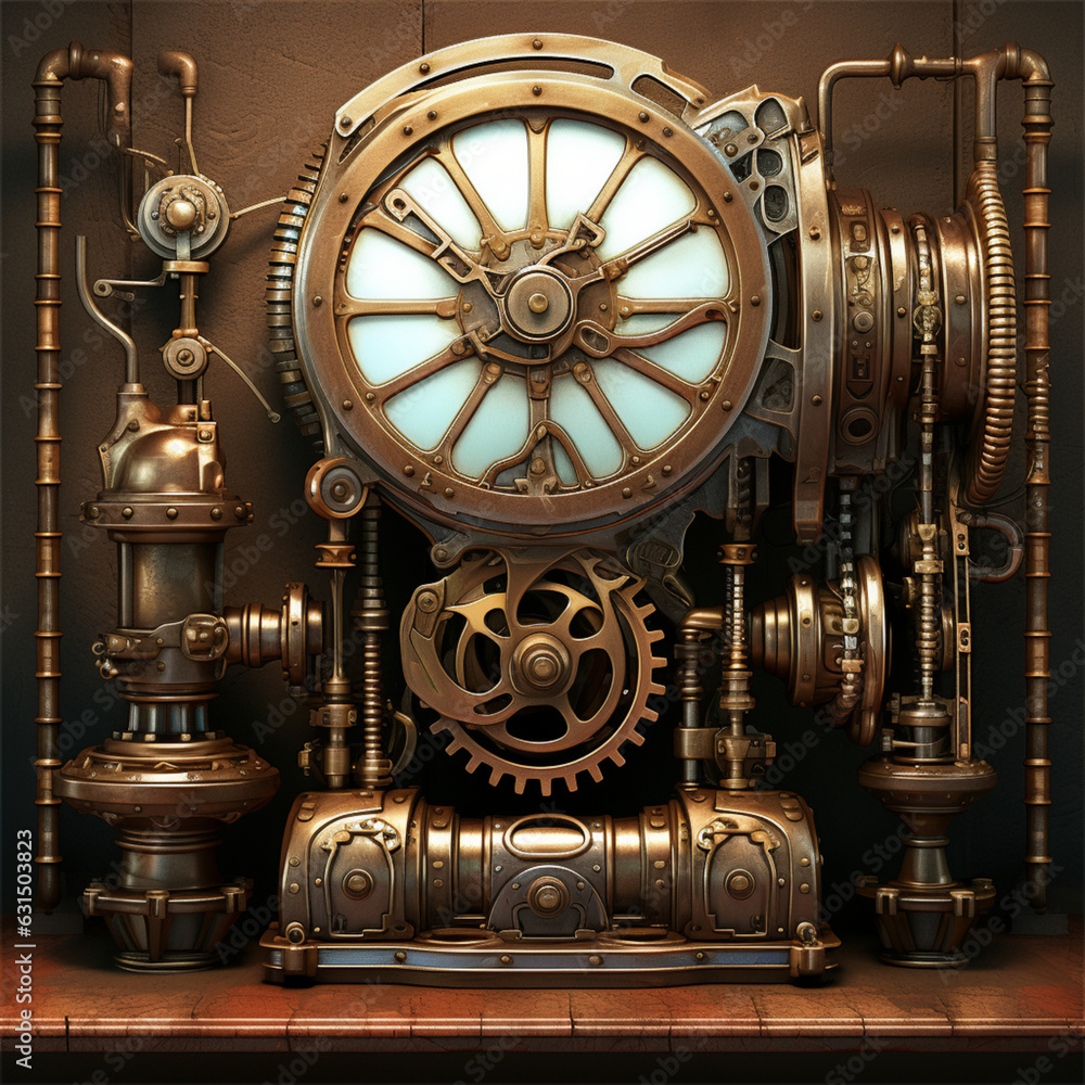Fototapeta premium gear, clock, watch, mechanism, machine, time, metal, wheel, clockwork, generate ai