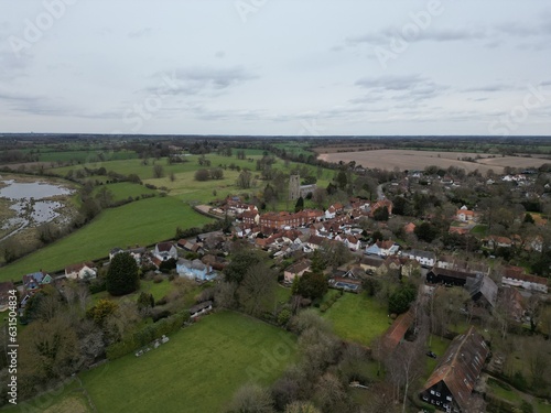 Hatfield Broad Oak village Essex UK high angle Drone, Aerial, view from air, birds eye view, .. photo