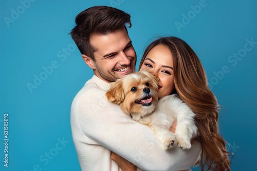man and woment dog owner on background