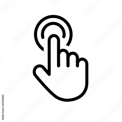Touch screen finger hand press push icon vector	