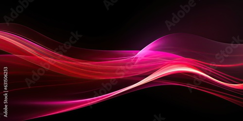 Futuristic tech artwork concept. Glowing abstract red wave. Modern design on black background. Red wave illustration on dark backdrop. abstract © Bussakon