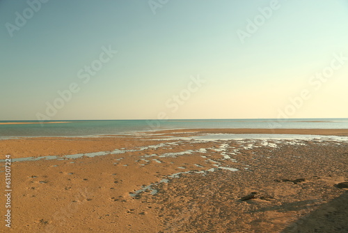 Fototapeta Naklejka Na Ścianę i Meble -  South Sinai, Egypt,10-Feb-2023 Awonderful beach in Ras Sidr, and clear skies.
