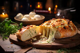 bread in basket cheese and garlic