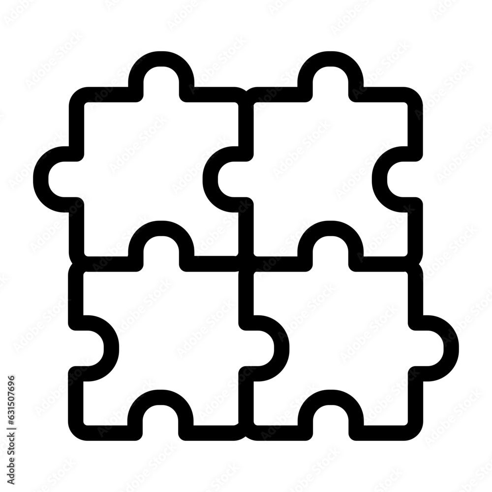 Puzzle single icon in outline style Puzzle single icon in outline style