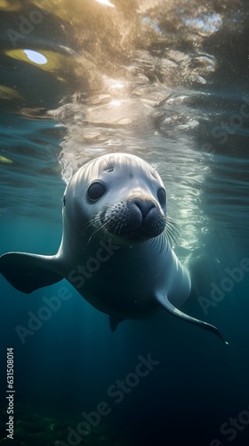 Seal swimming underwater