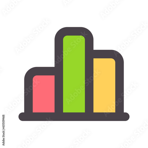 bar chart flat line icon