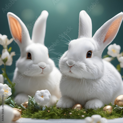 white rabbit on grass
Genetate AI