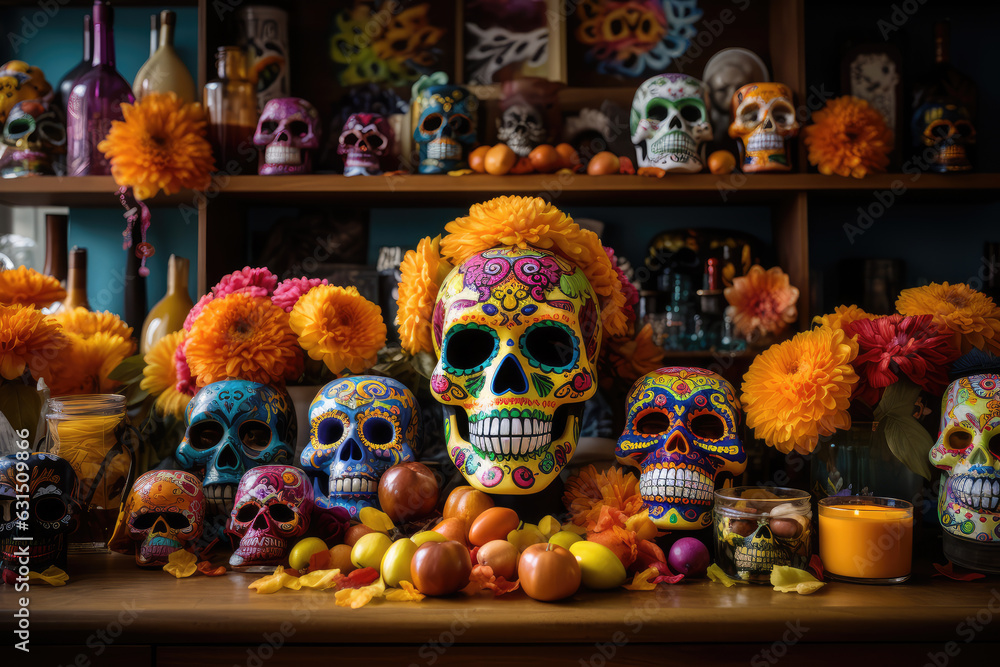 The Day of the Dead a vibrant and festive occasion ai generated