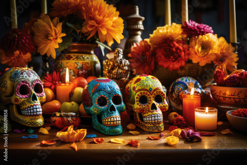 The Day of the Dead a vibrant and festive occasion ai generated