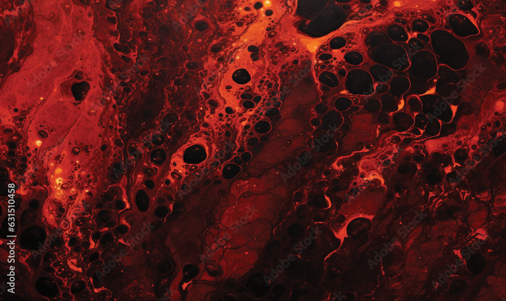 red and black abstract fluid art background - obrazy, fototapety, plakaty 