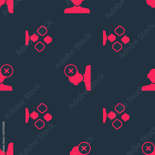 Set Schizophrenia and Solution problem in psychology on seamless pattern. Vector