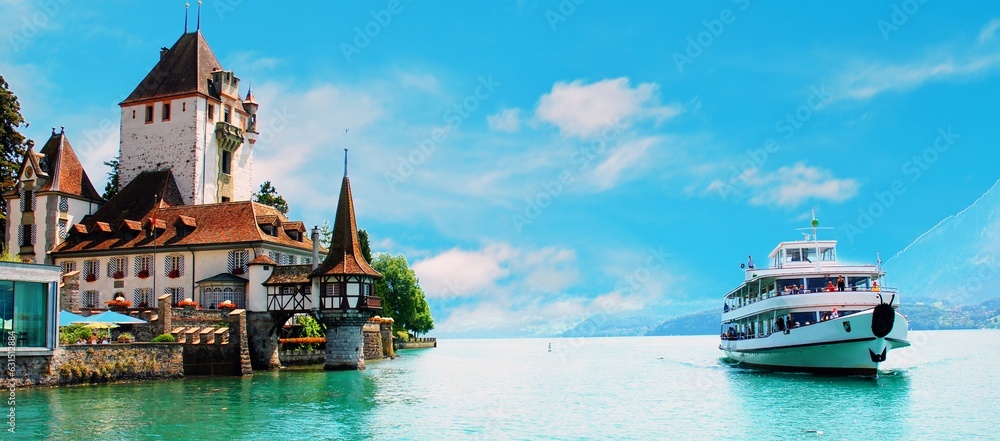 Oberhofen Castle is a castle in the municipality of Oberhofen of the Canton of Bern in Switzerland. It is a Swiss heritage site of national significance.