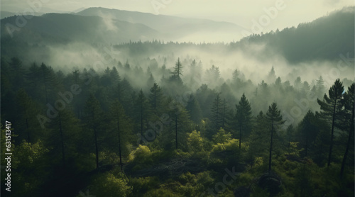 Foggy Forest Top View © ni