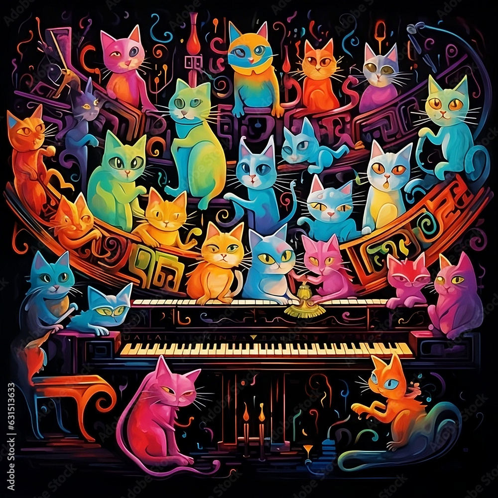 Fototapeta premium Cat Musical, Abstract