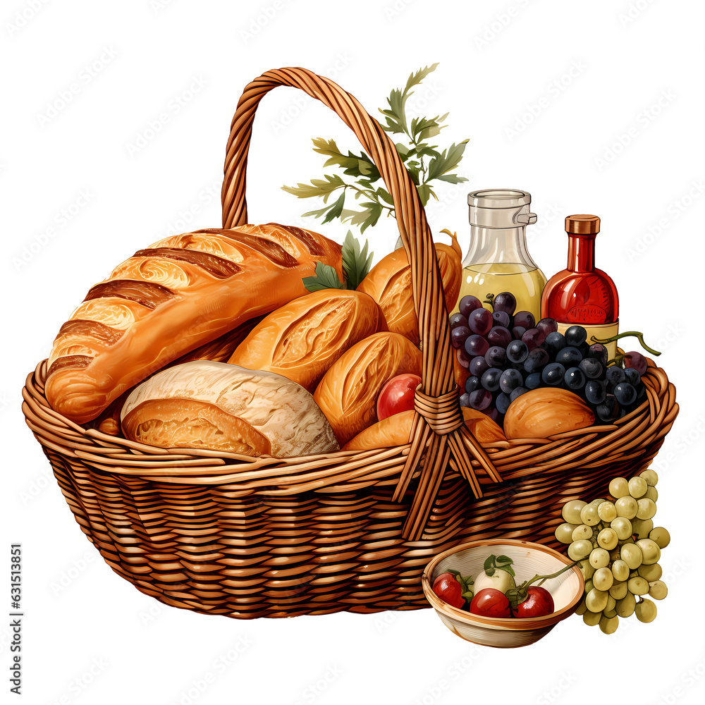 Bread Basket Bakery Clipart Illustration
