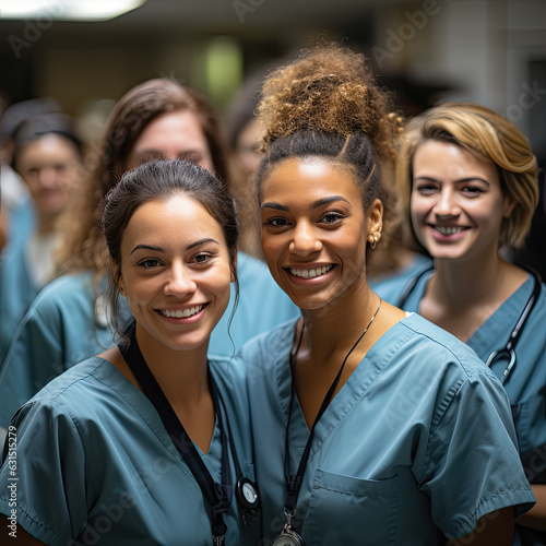 A Group of Nurses in Scrubs-Smiling