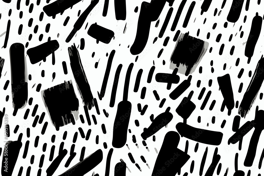 Seamless repeating dashed lines black and white pattern isolated on a ...