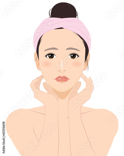 美容 女性 イラスト 困り顔