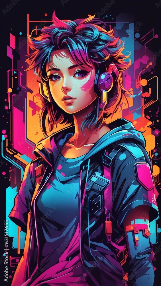 Electric Anime Metropolis. Generative ai Electric Anime Metropolis. Generative ai
