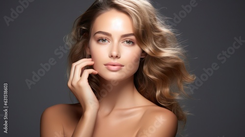 Beautiful face of young woman with perfect health skin