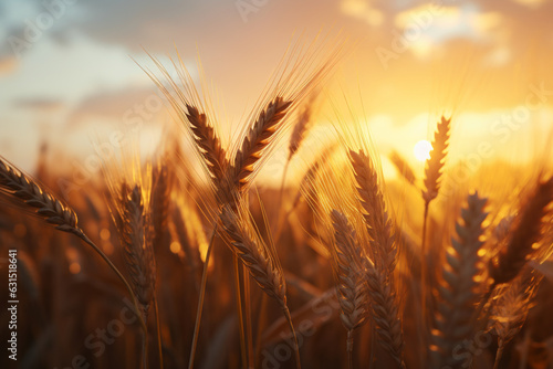 wheat field at sunset, aesthetic look