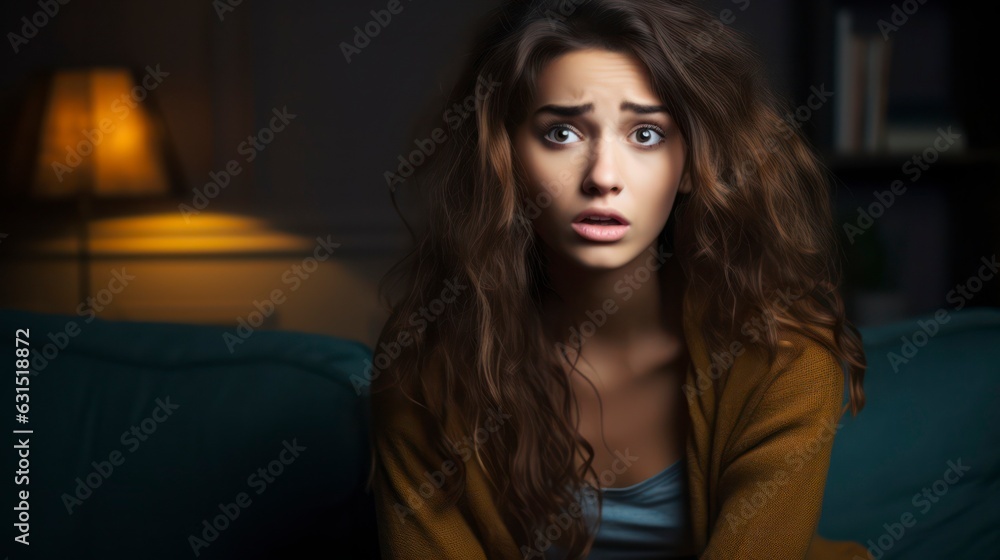 A young scared and surprised woman A young scared and surprised woman