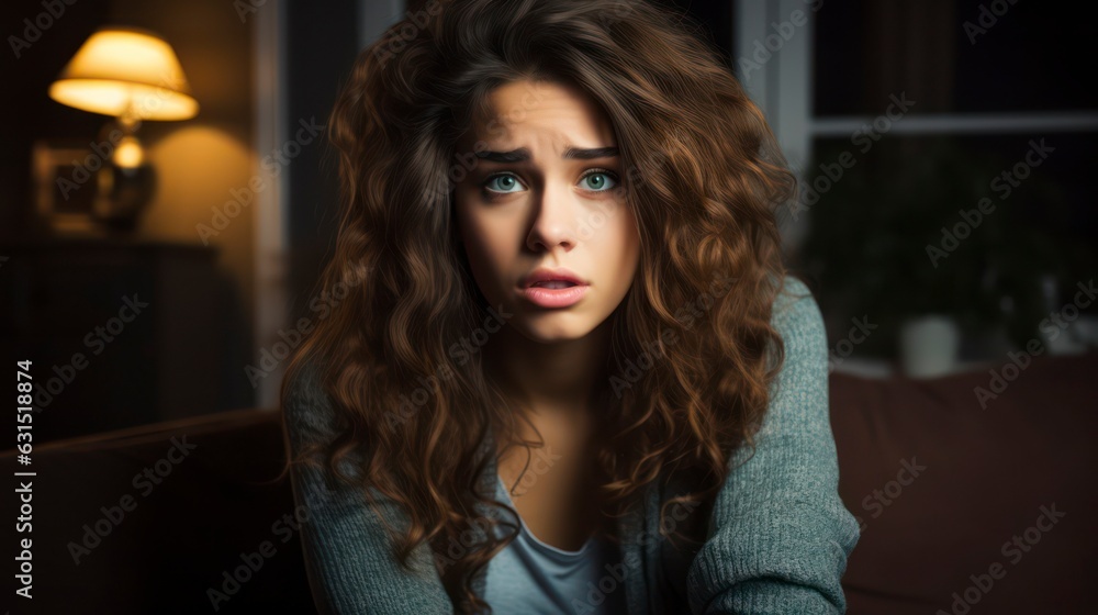 A young scared and surprised woman A young scared and surprised woman