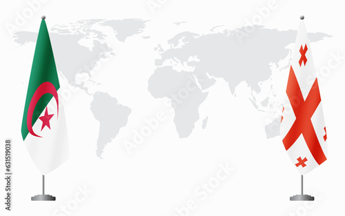 Algeria and Georgia flags for official meeting
